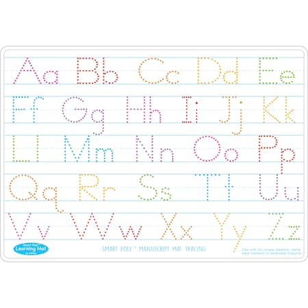 ASHLEY PRODUCTIONS Smart Poly Learning Mat, 12in. x 17in., 2-Sided, Manuscript Tracing 95012